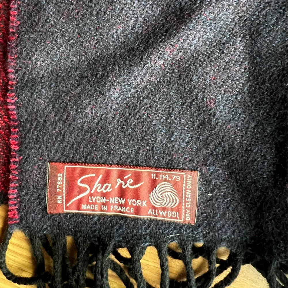 Sharé all wool golfer vintage scarf made in France